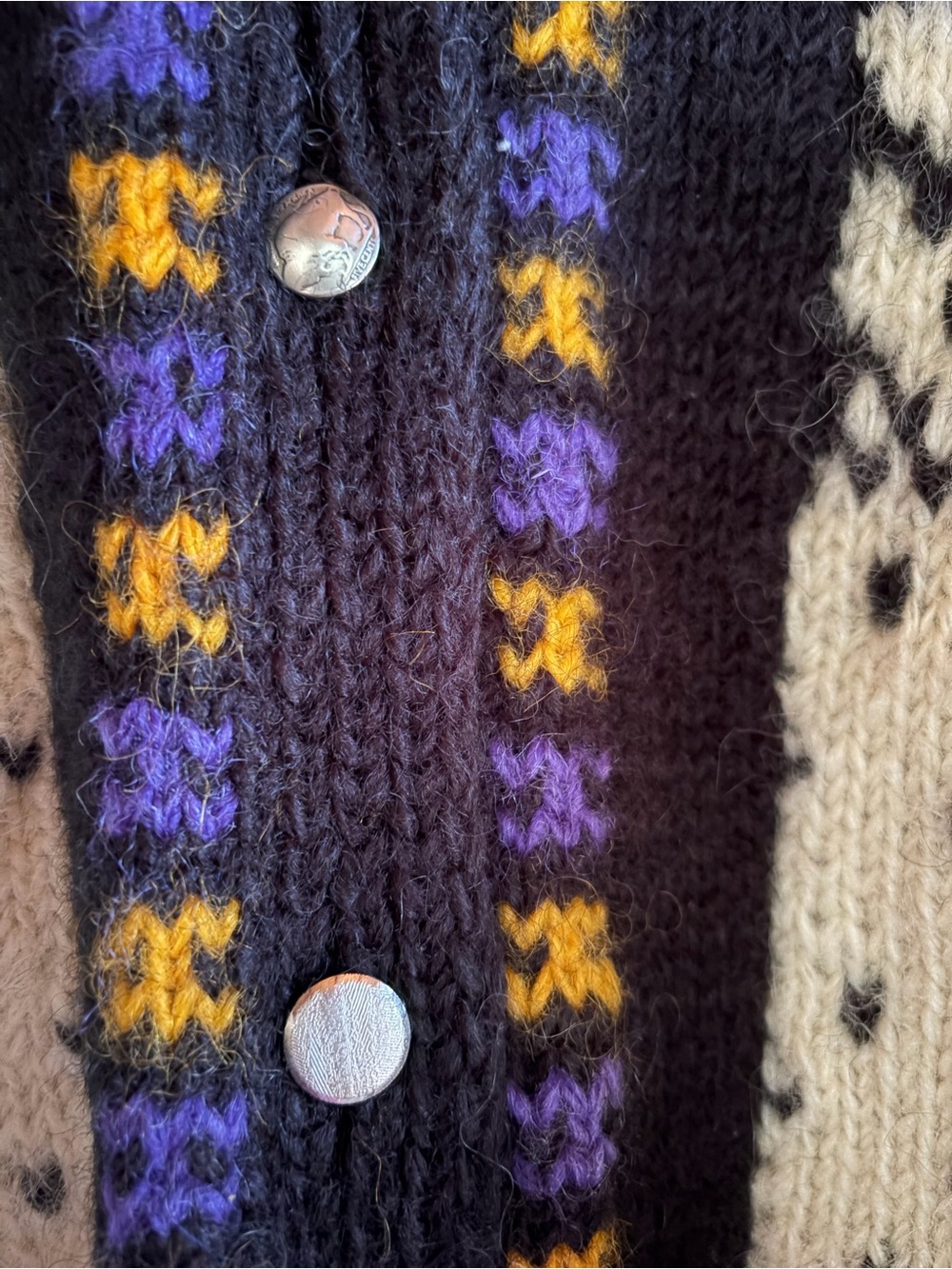 Handknit Norwegian Wool Sweater - Picture 3 of 7